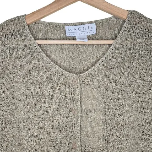 NWT Maggie McNaughton 2X Gold Button Front Top/Blouse [0028]